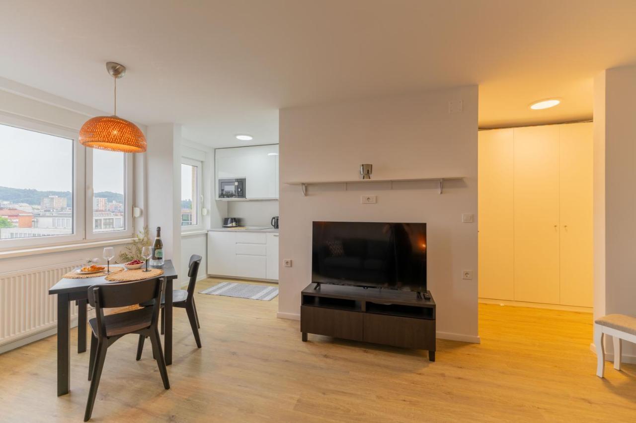 Elegant Tour As Studio Gilly With Open Views And A Balcony In The Center リュブリャナ エクステリア 写真